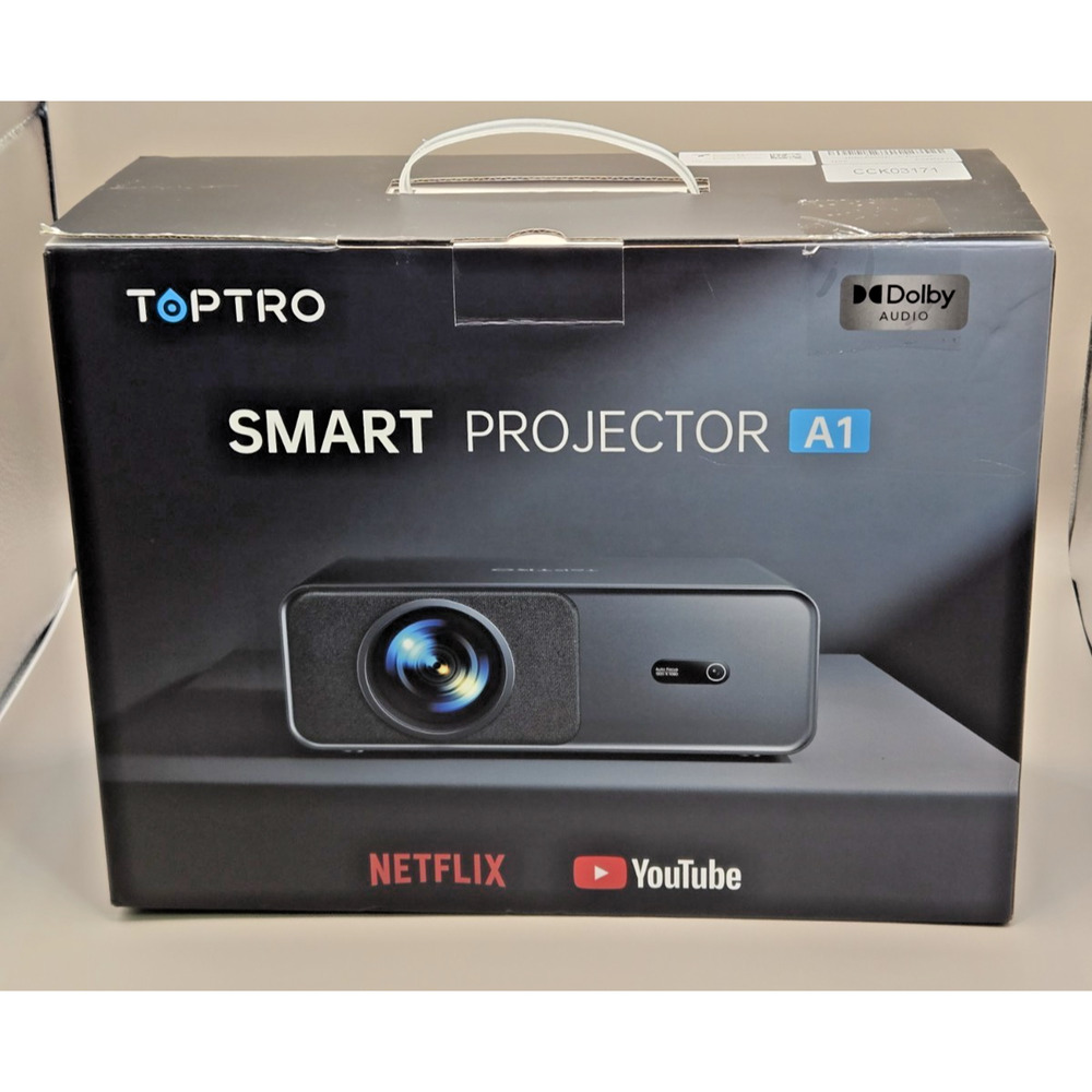 TOPTRO A1 Smart Projector — Open Box Never Used — Full HD 1080p | Dolby Audio |
